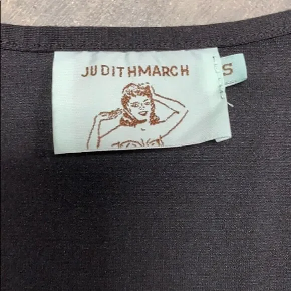 Judith March Floral Sleeveless Dress Retro Bow SM - Picture 5 of 8